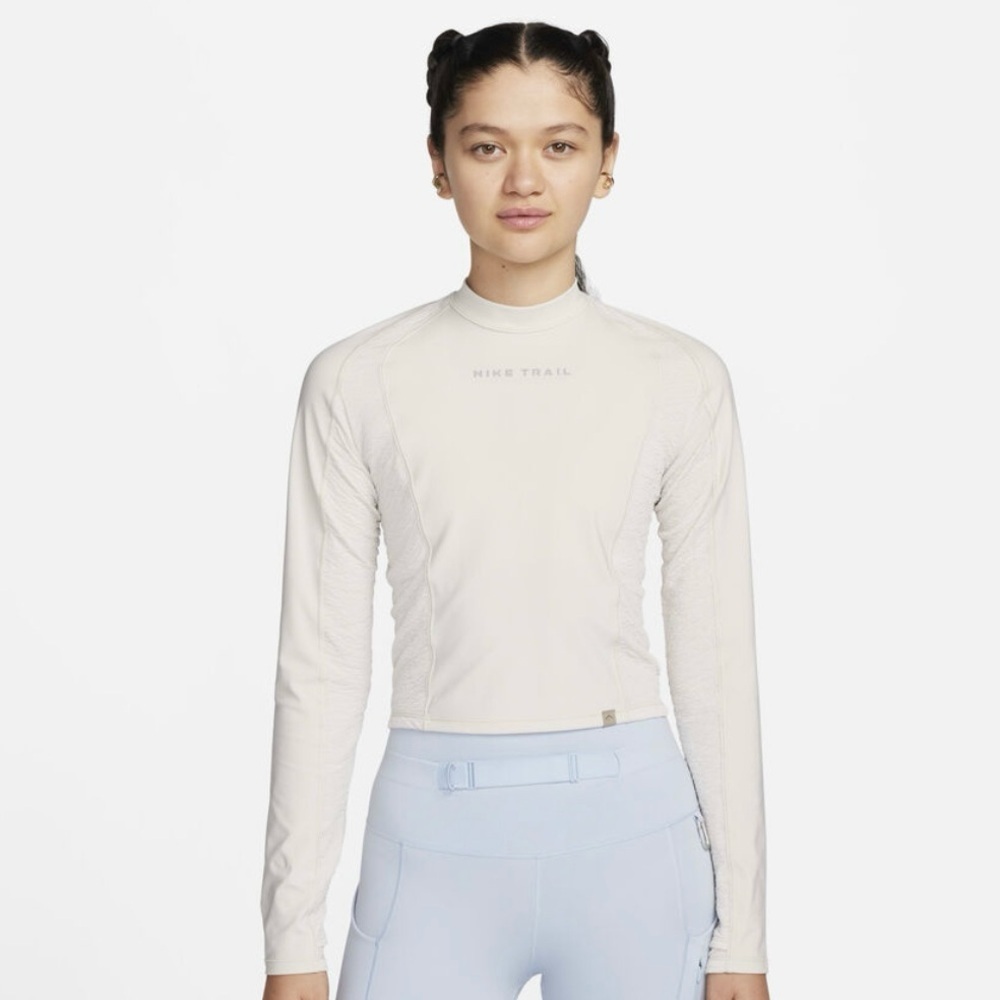 Nike Trail Dri-FIT Long Sleeve Running Top | Light Beige | Size S